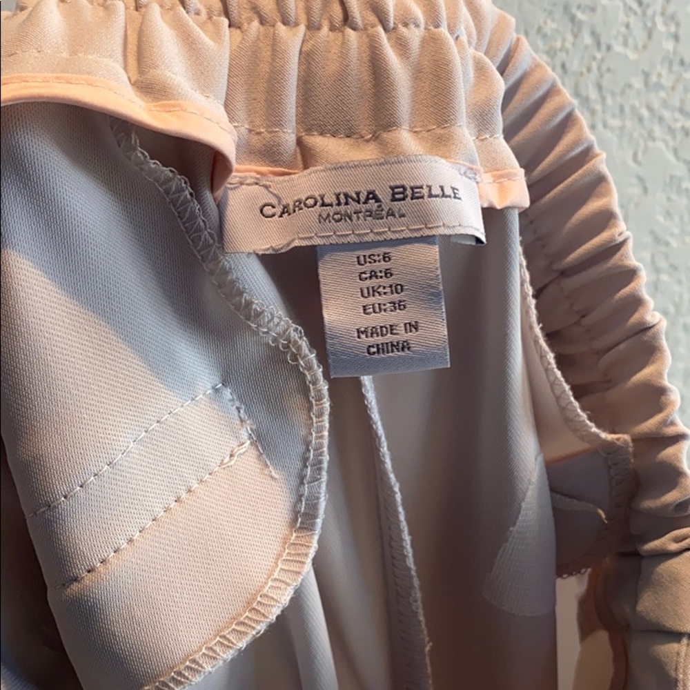 Beige polyester pants